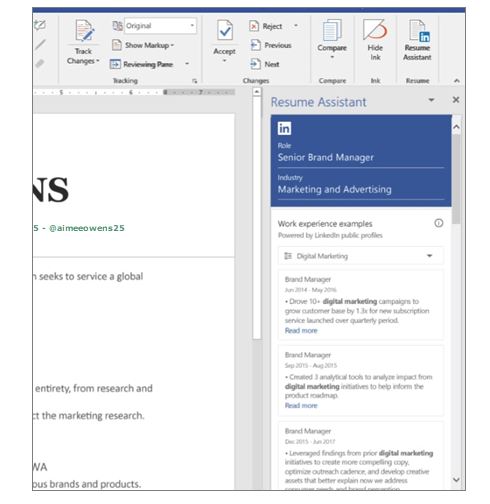 Menulis Resume di Word dengan Bantuan LinkedIn Resume Assistant