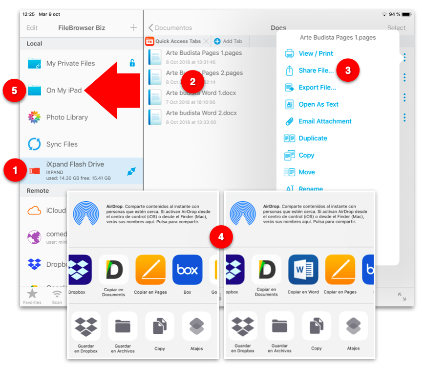 Exprime la manzana File Browser Biz y el dispositivo externo iXpand Bridge una combinación muy