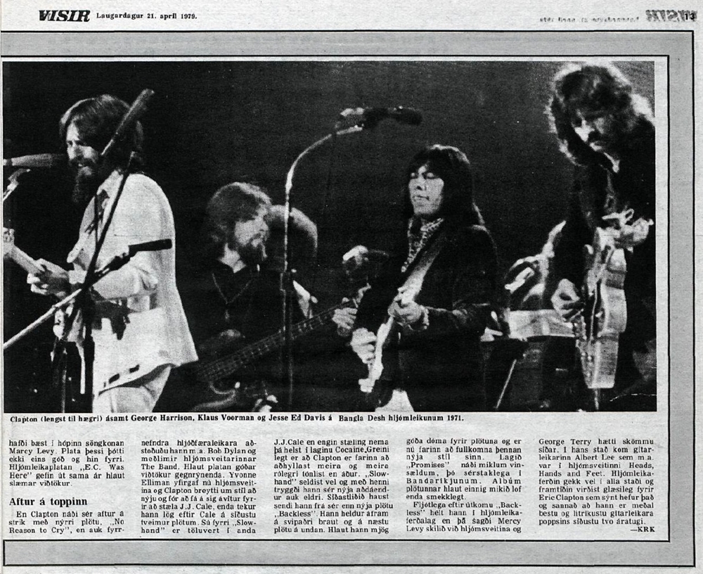 Rock & Roll Newspaper Press History Eric Clapton Visir (Iceland