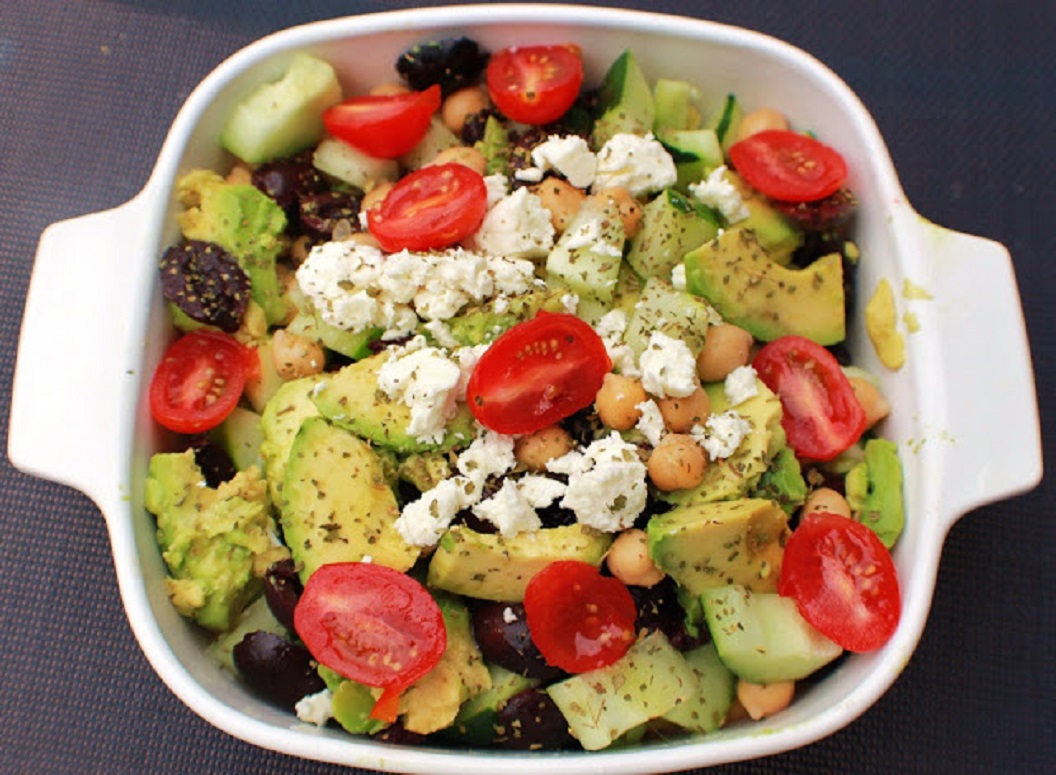 Avocado Chickpea Cucumber and Tomato Salad What's Cookin' Italian