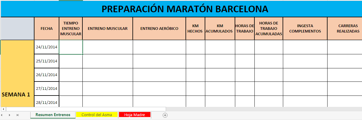 Preparación Maratón Barcelona'15