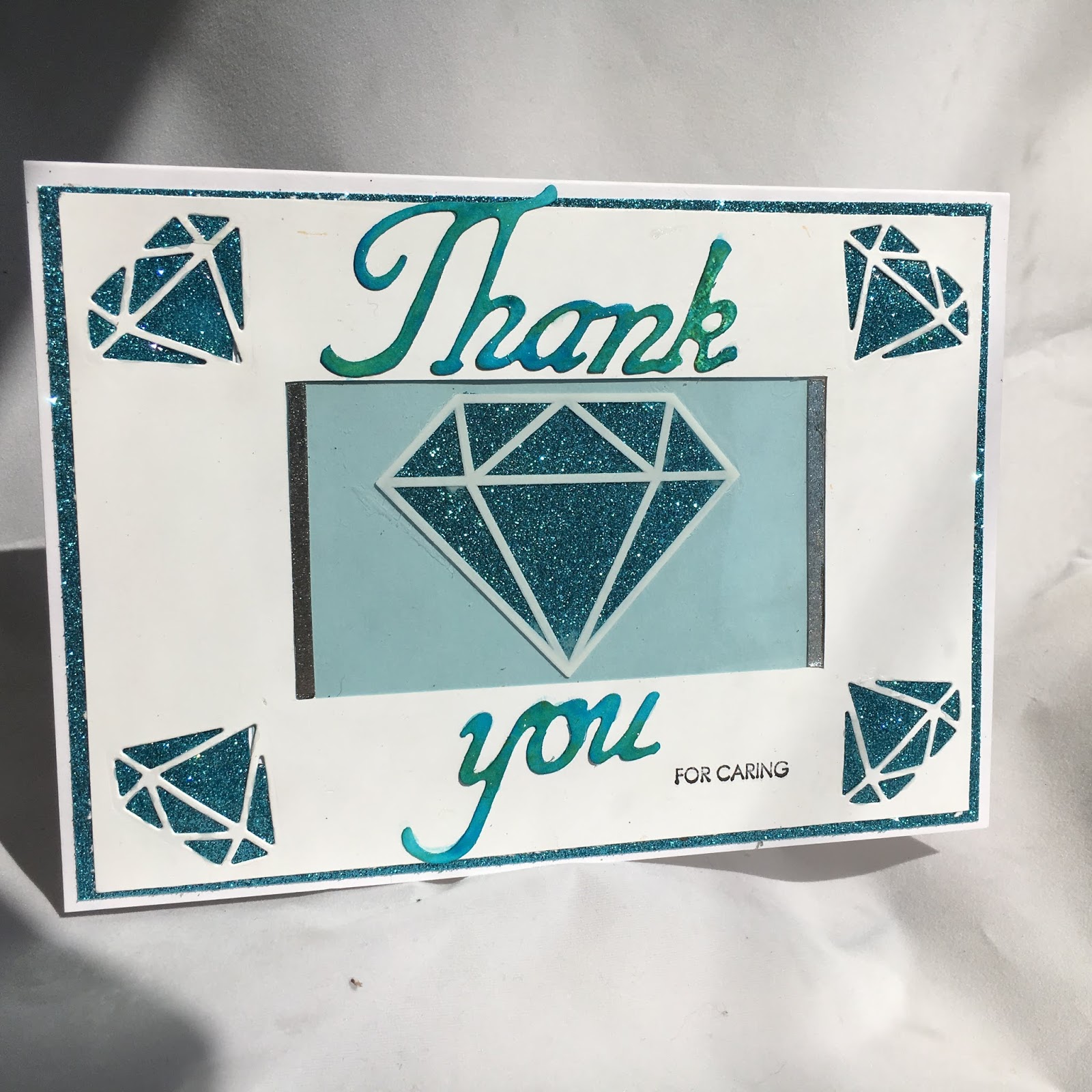 Crafting in the cabin Thank you for caring "stampin'up! card