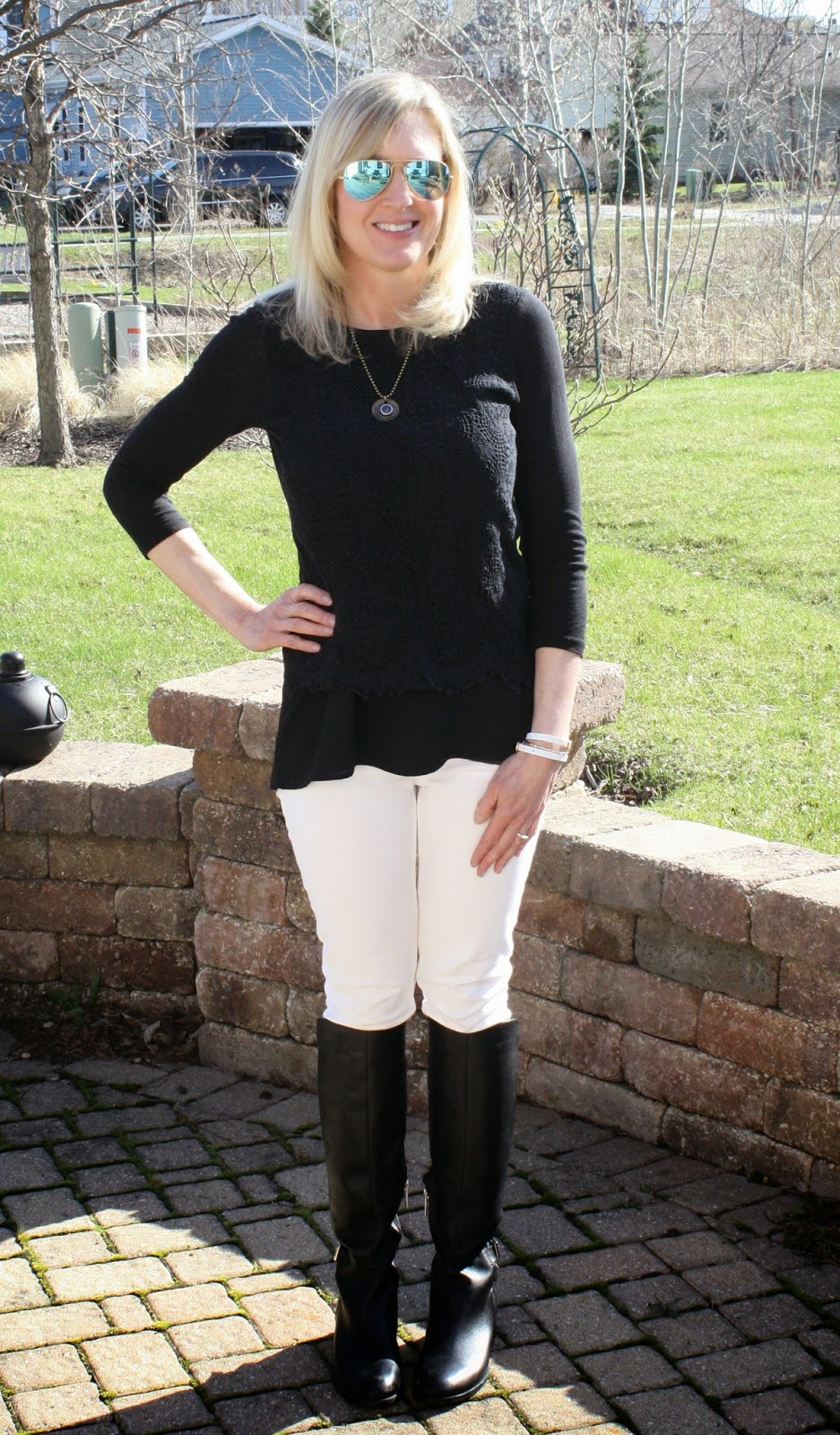 Black and white outfit