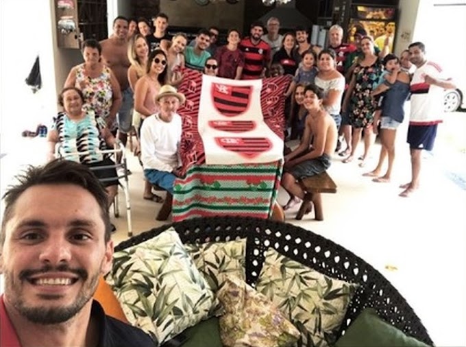 Com fogos e hino do Flamengo, Rodrigo Caio festeja acerto ao lado da família: "Honrado demais"