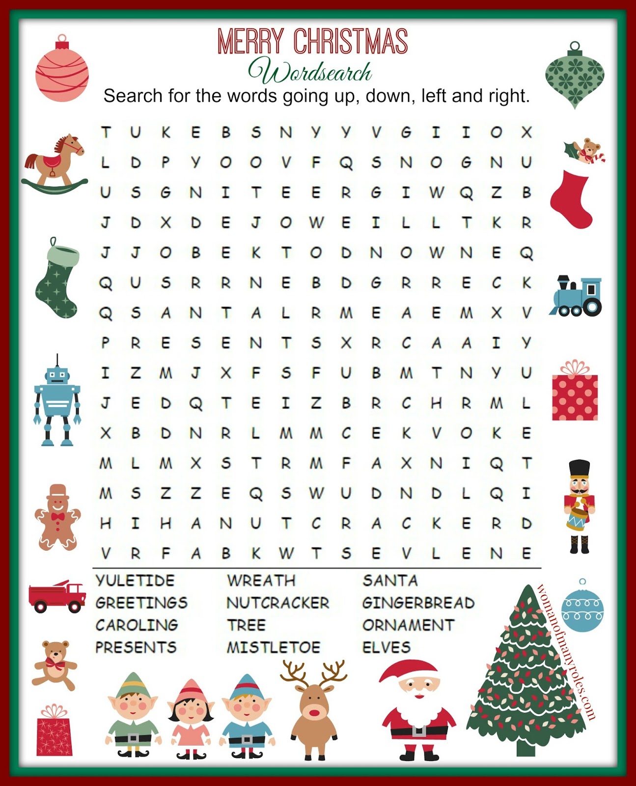 Printable Word Searches For Kids Activity Shelter 5 Fun Christmas 