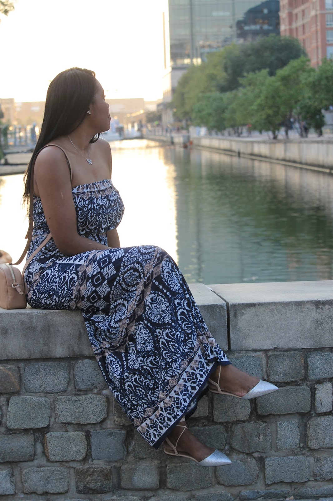 Maxi Dress and Shimmering FLATS