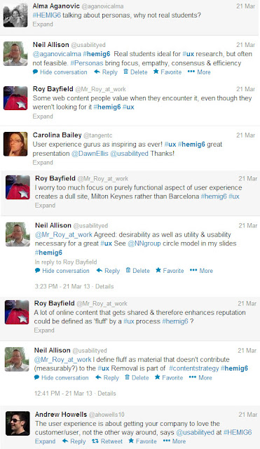 Twitter conversation and comments on the presentation