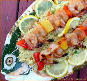Thai Shrimp Skewers: shrimp marinated and skewered with red pepper and pineapple, a flavorful dinner that grills up in minutes. | Recipe developed by www.BakingInATornado.com | #recipe #dinner #shrimp