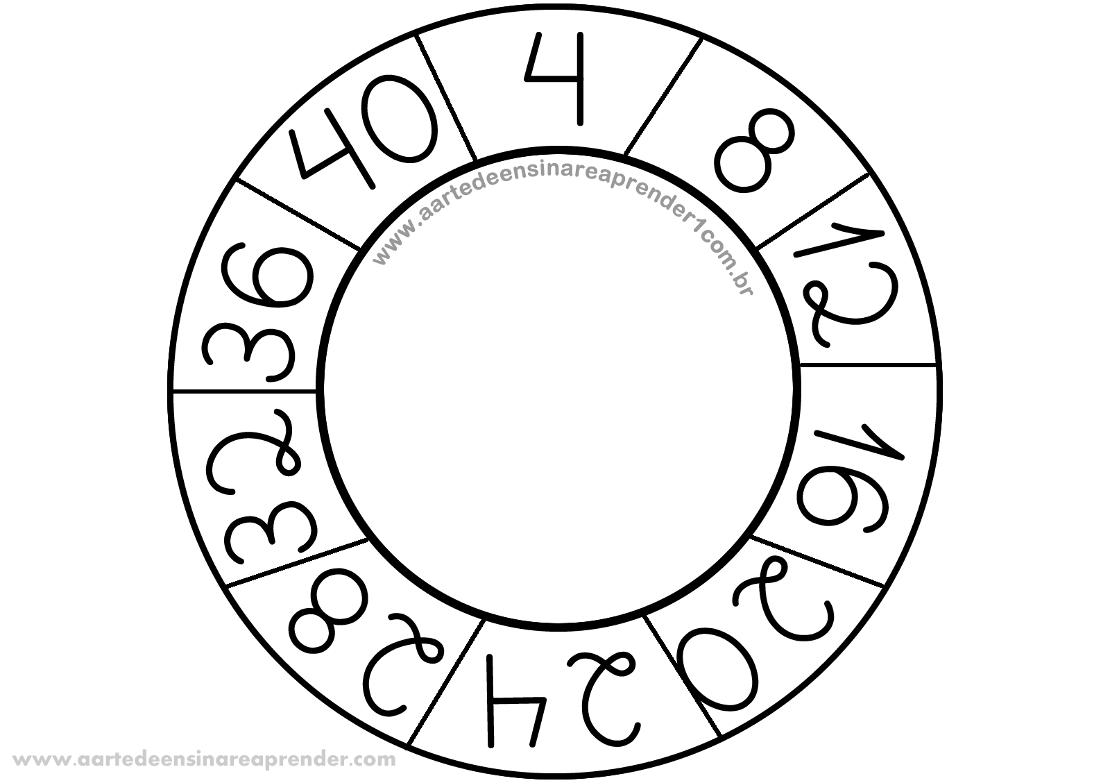 Tabuada de multiplicação Recorte e cole os círculos, um sobre o outro,  somente no centro. Recorte o cír…