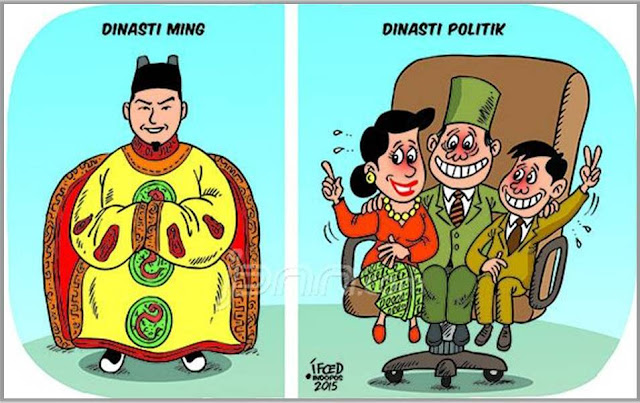 Meme(Bullying) ,  mengomentari Dinasti(Keluarga) Politik (Sumber ; Google)  yang merebak dalam  sistem Politik Kekuasaan diIndonesia saat ini.