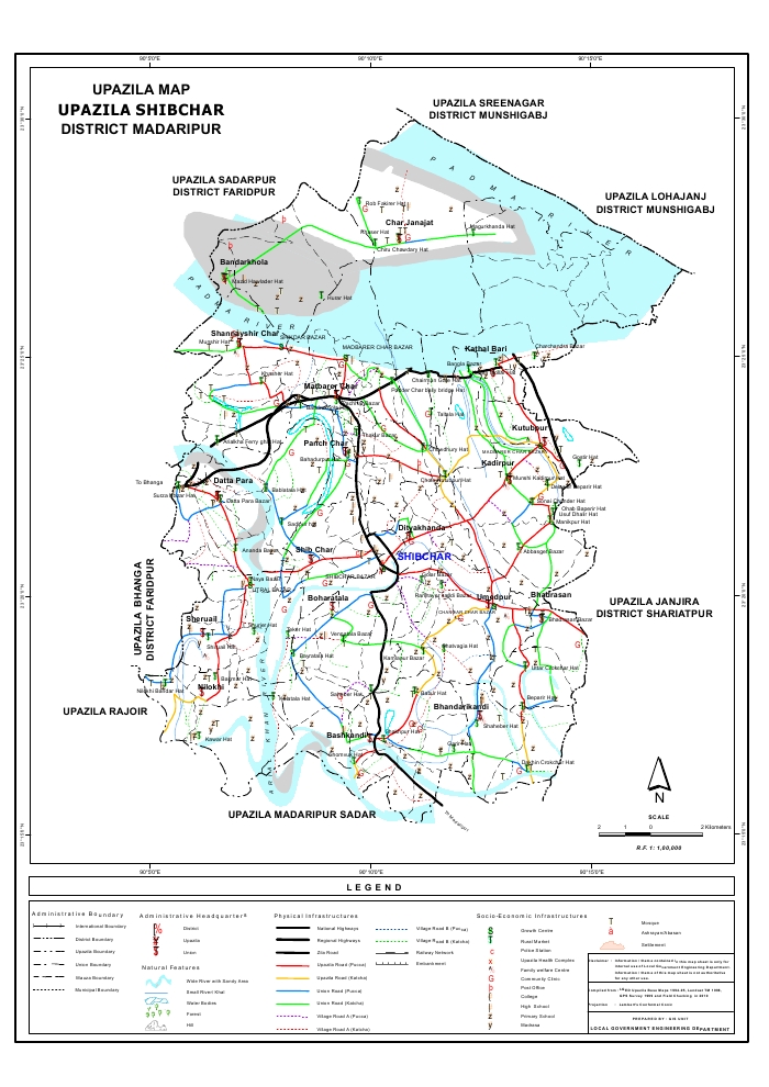 Shibchar Upazila Map Madaripur District Bangladesh