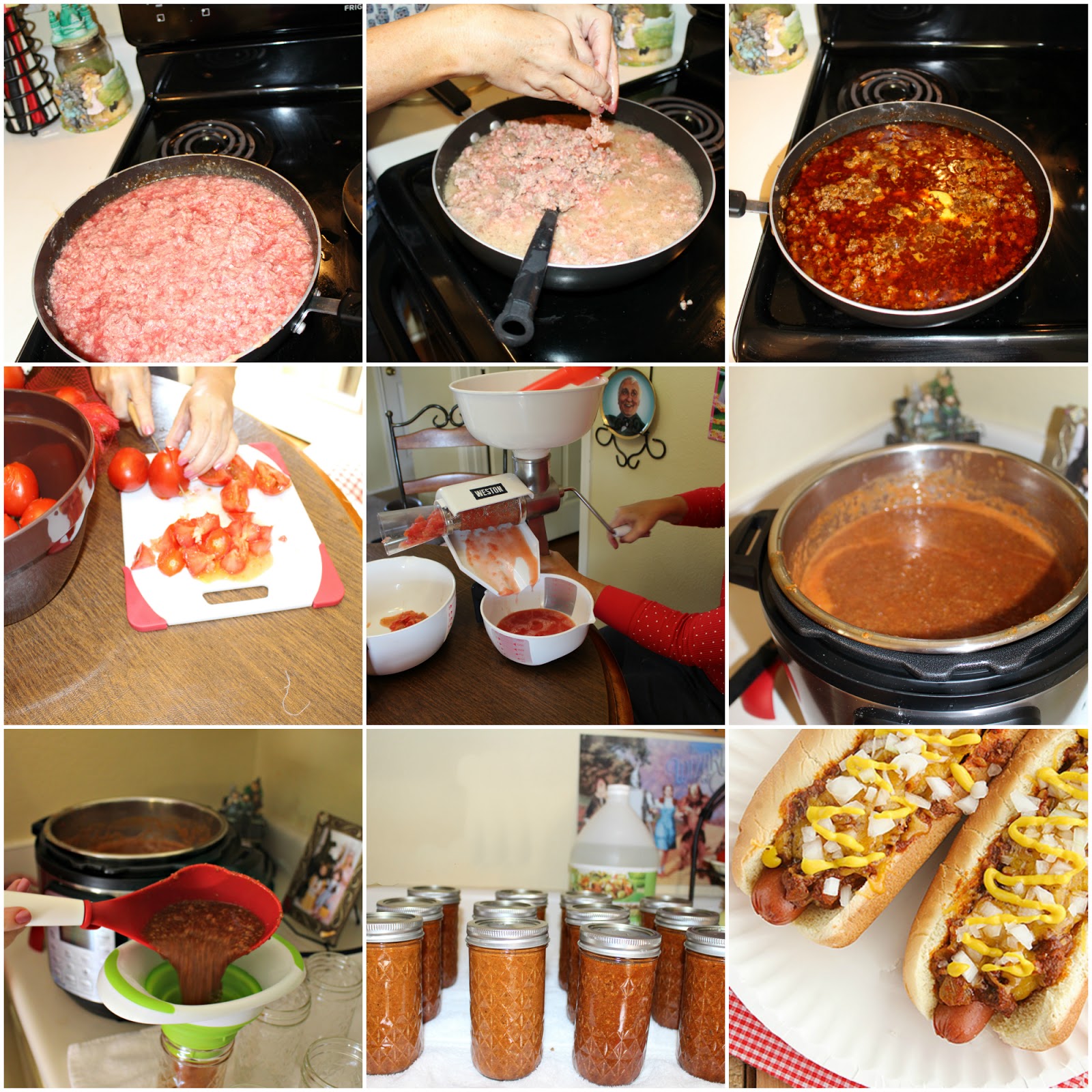 Texas Kirkwoods Canning Hot Dog Chili