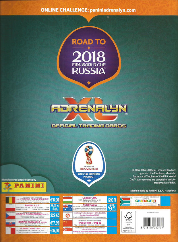 Football Cartophilic Info Exchange Panini Road to 2018 FIFA World Cup Russia Adrenalyn XL (28