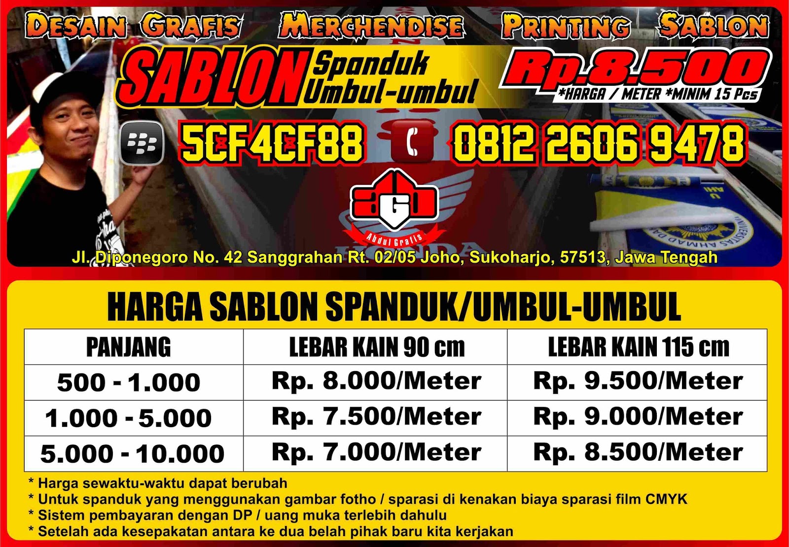 17+ Sablon Spanduk Kain Terdekat