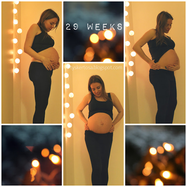 29 weeks pregnant belly photo
