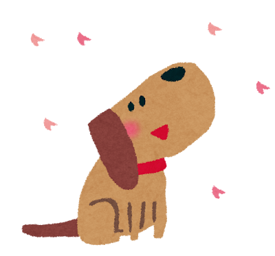 お花見のイラスト「犬」