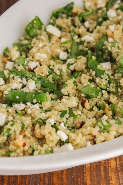 Asparagus, Hazelnuts, and Mint with Quinoa and Lemon Vinaigrette | The Chef Next Door #WeekdaySupper