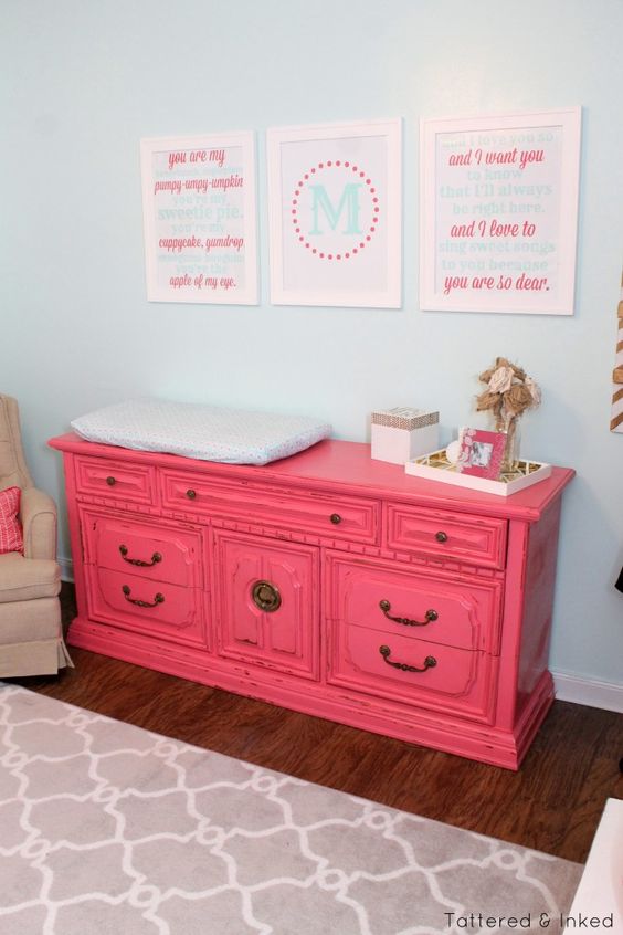 Adorable Pink Nursery Dresser Designs For Your Baby Girl Life