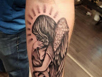 Angel Guardian Male Virgo Sign Tattoo