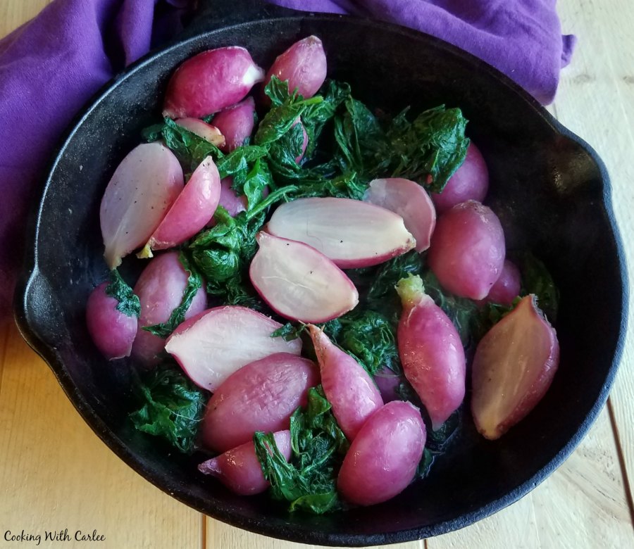 Cooking With Carlee Roasted Radishes with Wilted Radish Greens