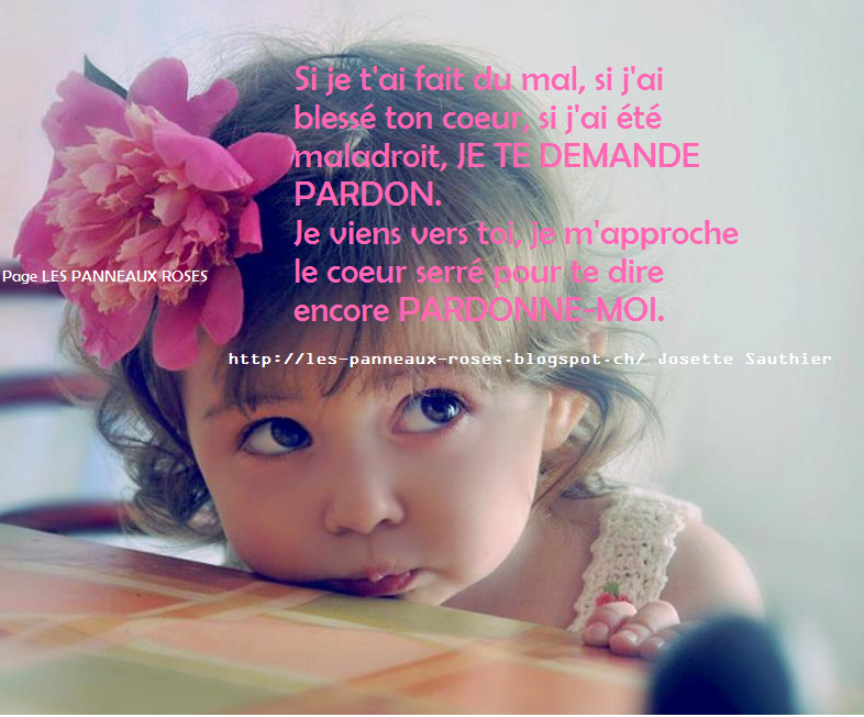 LES PANNEAUX ROSES Je te demande PARDON