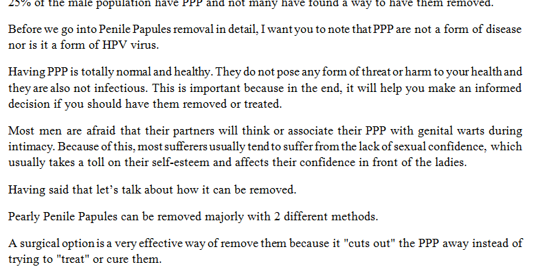 Cure how ppp to Pearly Penile