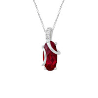 Elegant 14k white gold with lab grown ruby and diamonds from Howard's Jewelry Center 