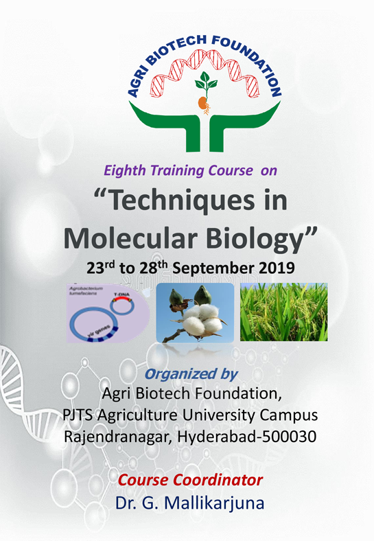 ABF Training Program on Techniques in Molecular Biology 23rd to 28th September 2019