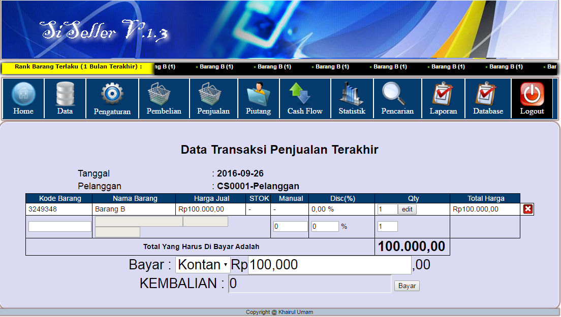 Source code sistem informasi penjualan dengan php dan mysql gratis