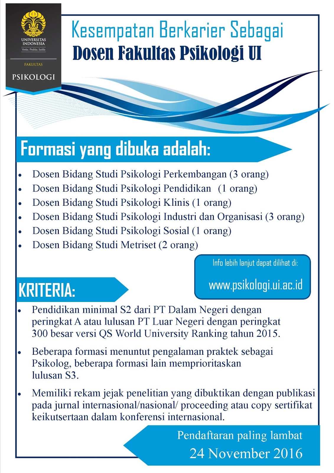 Lowongan Dosen Psikologi Yogyakarta