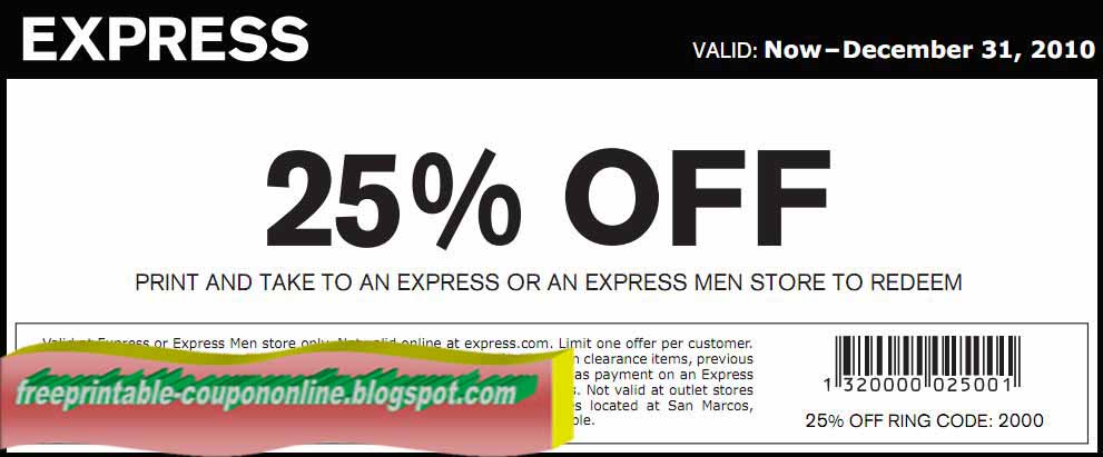 Express coupons printable
