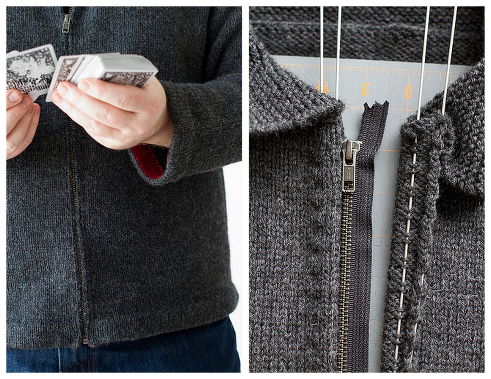 Grosgrain Embellish Your Knits Installing a zipper without streching