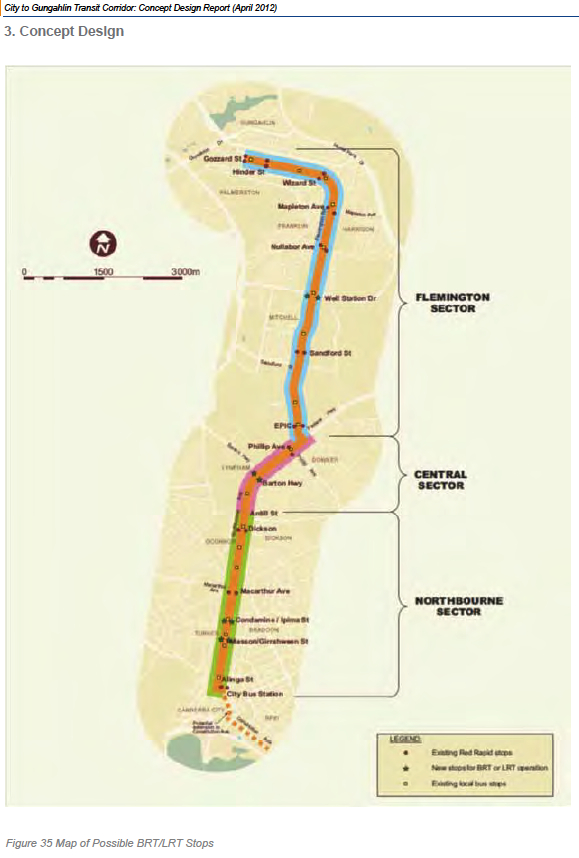 ACT Light Rail Gungahlin to Civic Capital Metro Route Maps