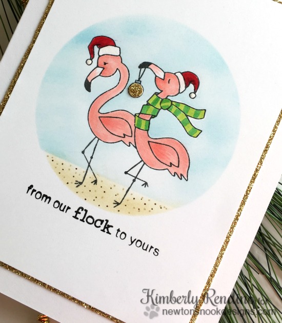 Newton's Nook | Festive Flamingos | Tropical | handmade card | flamingo | Christmas | kimpletekreativity.blogspot.com