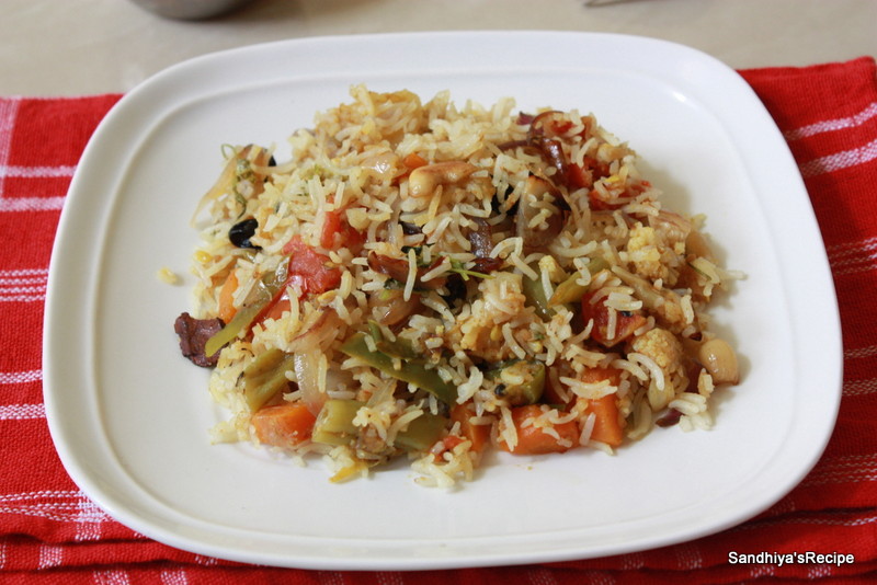 Sandhiya's Cookbook Thalassery Veg Biryani Kerala Veg Biryani