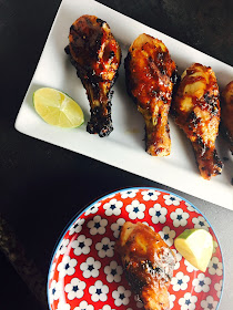 Chipotle Lime BBQ Drumsticks - A 5 ingredient dish that is soooo easy to make.  Perfect for the 4th of July or your next outdoor bash.  Quick enough for a weeknight meal!  Slice of Southern