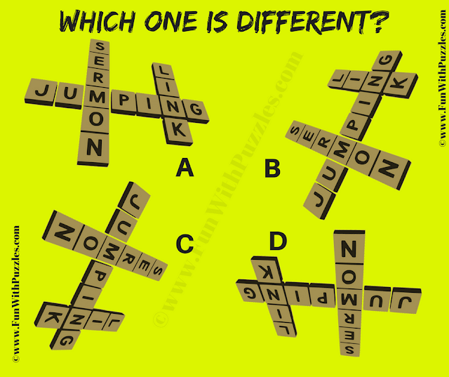 Kids Picture Riddle: Odd One Out Quick Crossword