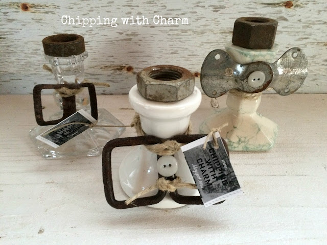 Chipping with Charm: Candle Holder Angels...www.chippingwithcharm.blogspot.com