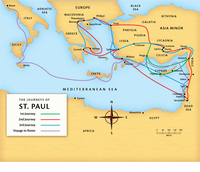 The Holy Apostles Peter and Paul the Maps of the Apostles' Travels. The Catalog of Good Deeds