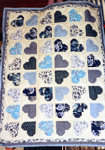 Blue and white Heart Quilt