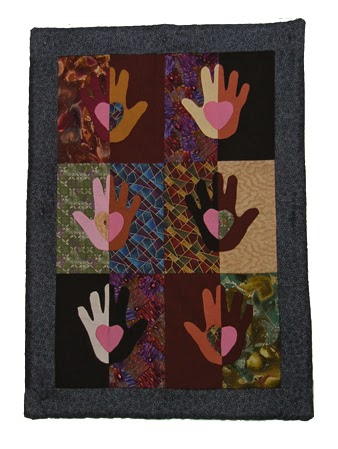 Hearts and hands wall quilt