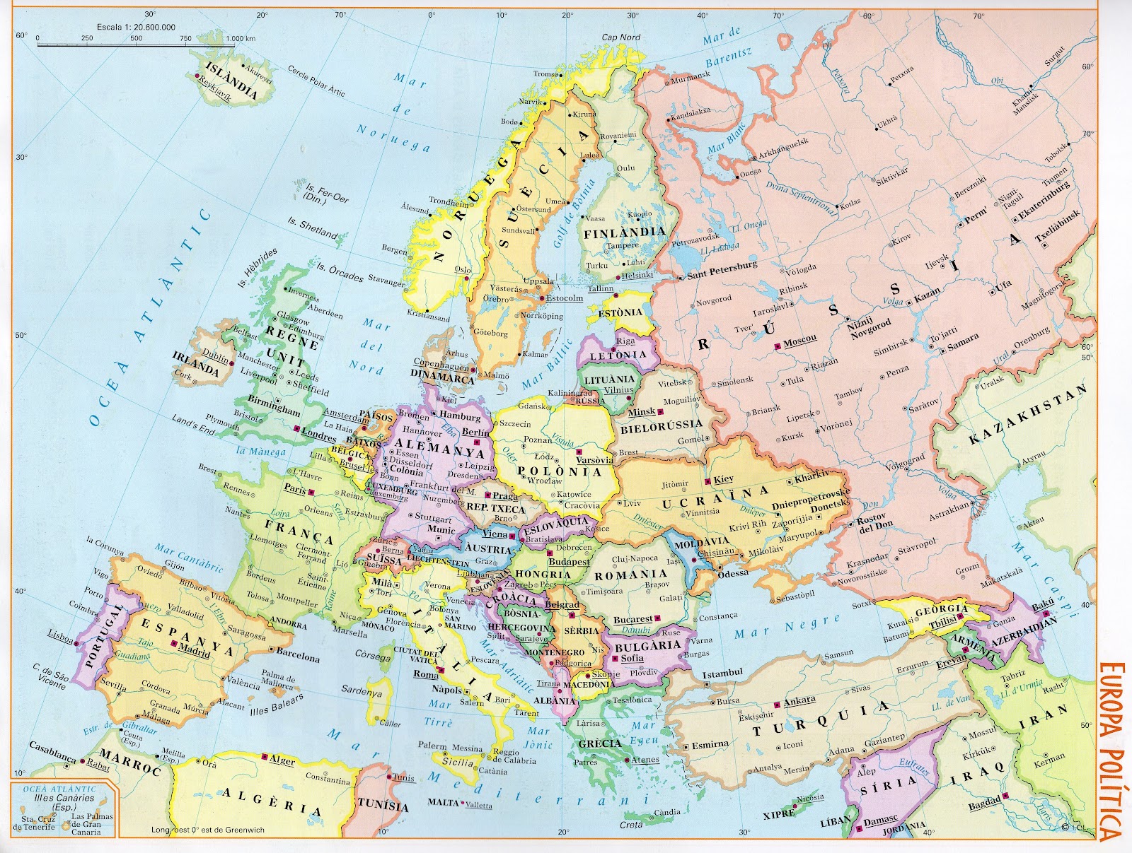 Àlex Amorós 3er ESO. Geografia: Mapa polític d'Europa, material per a