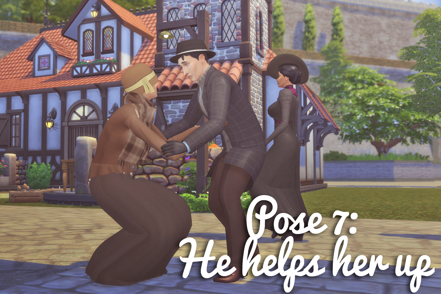TS4 Running into Each Other Couple's Pose Set History Lover's Sims
