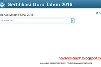 Download Kisi-Kisi Materi PLPG Sertifikasi Guru Tahun 2016