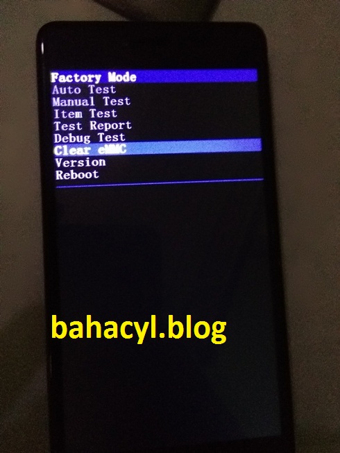 Factory Mode auto Test manual Test. Manual Test item Test Test Report debug Test Clear Version Reboot.