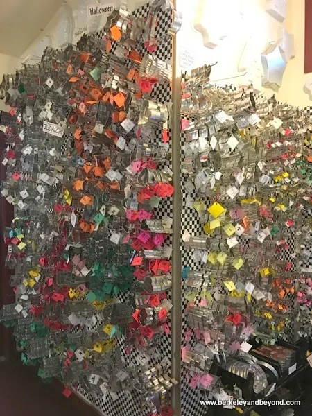 wall of cookie cutters at Here's the Scoop in Jamestown, California