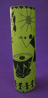 Warli painting on a recycled vase