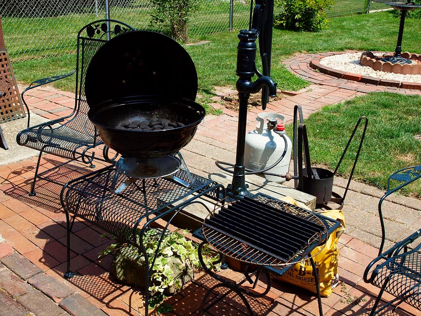 Pellet Smoker Cooking Chicken and Veggie Kabobs