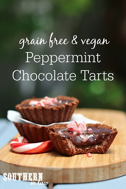 Grain Free Vegan Peppermint Chocolate Tarts Recipe - gluten free, healthy, vegan, sugar free, grain free, paleo, clean eating recipe, nut free