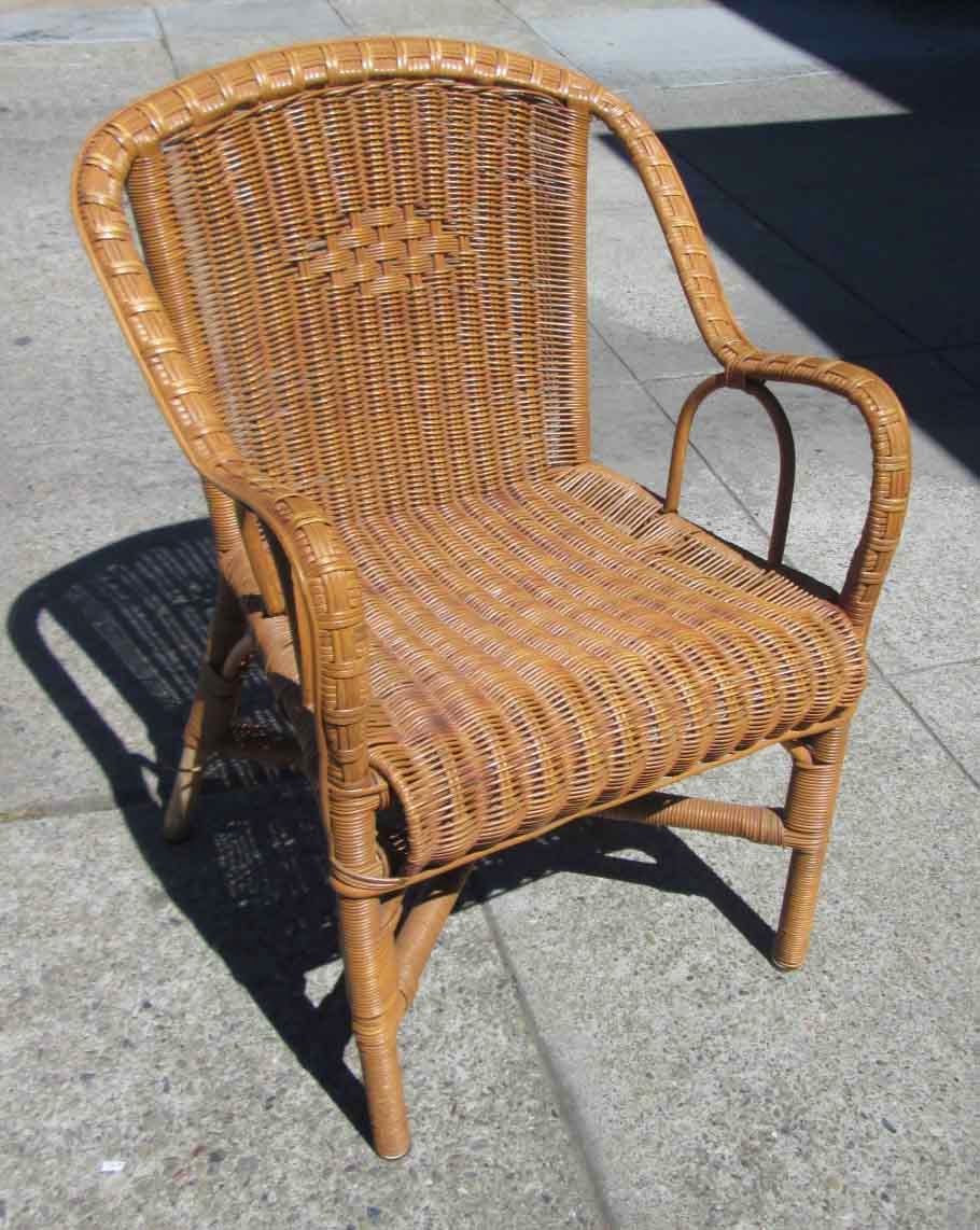 UHURU FURNITURE & COLLECTIBLES SOLD Brown Wicker Chair 25